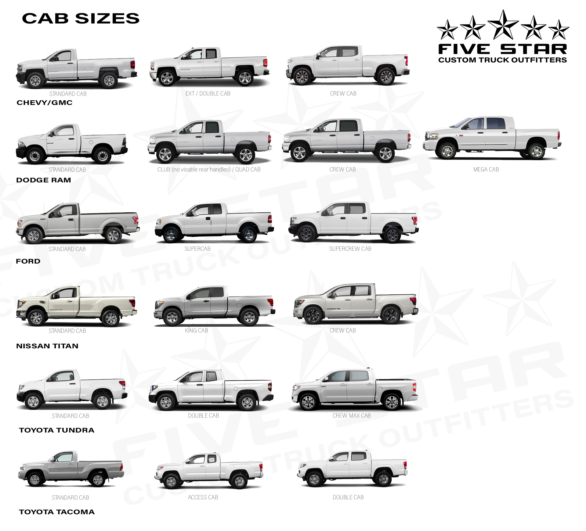 Cab Size | Five Star Accessories